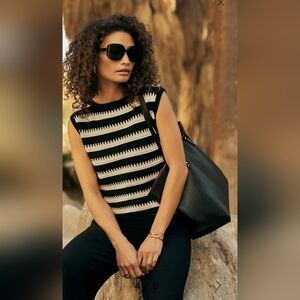 Striped Sleeveless Sweater